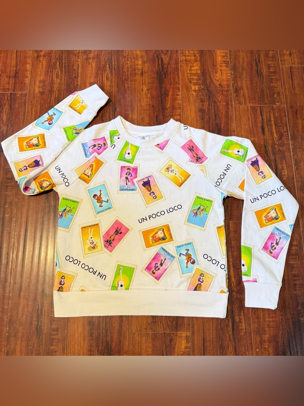 Brand New Disney Womens Sz XS Coco Un Poco Loco Crewneck Sweatshirt Top Read Blw